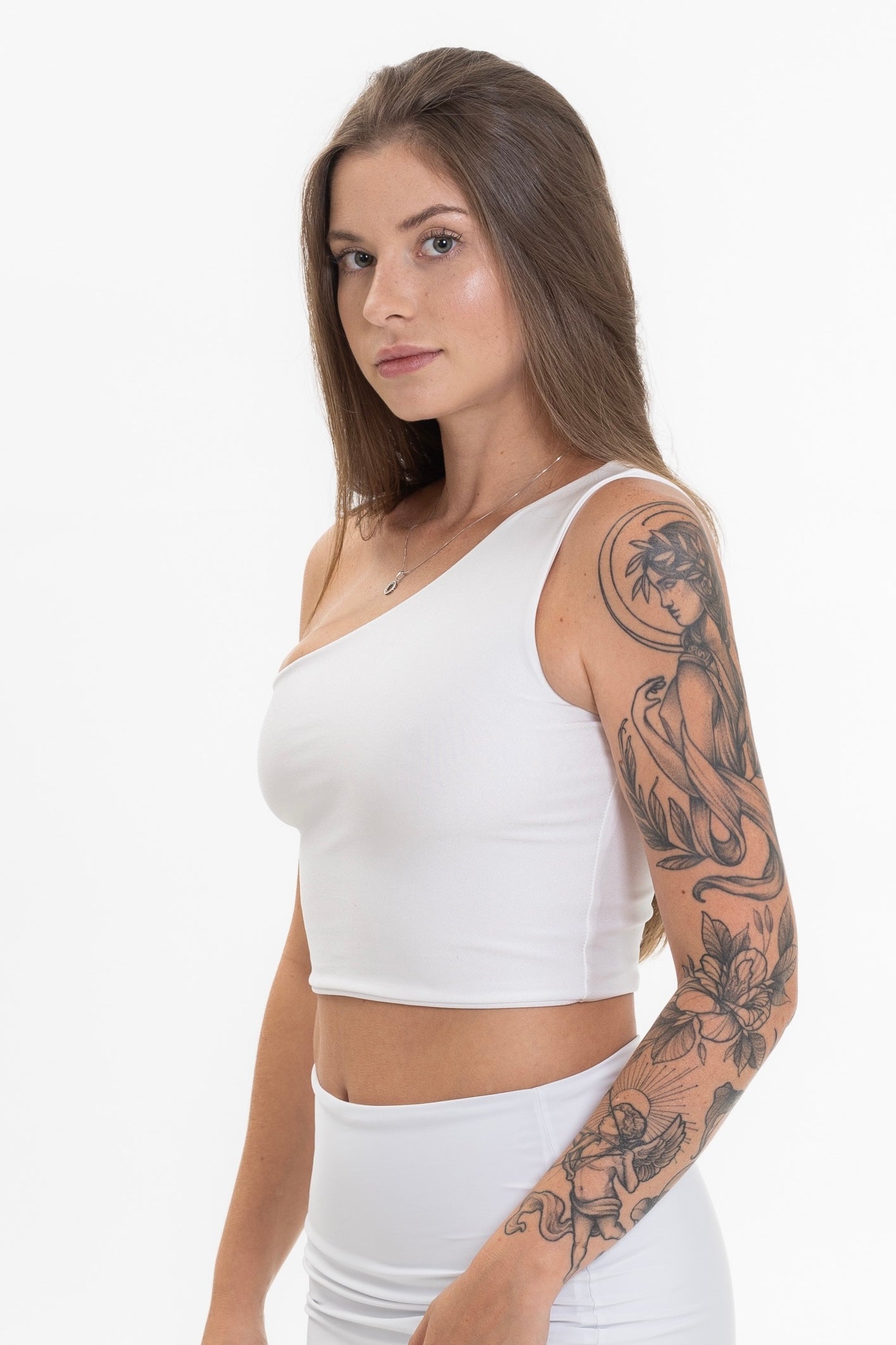 Cropped Um Ombro Só Branco