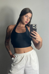 Top amarração preto