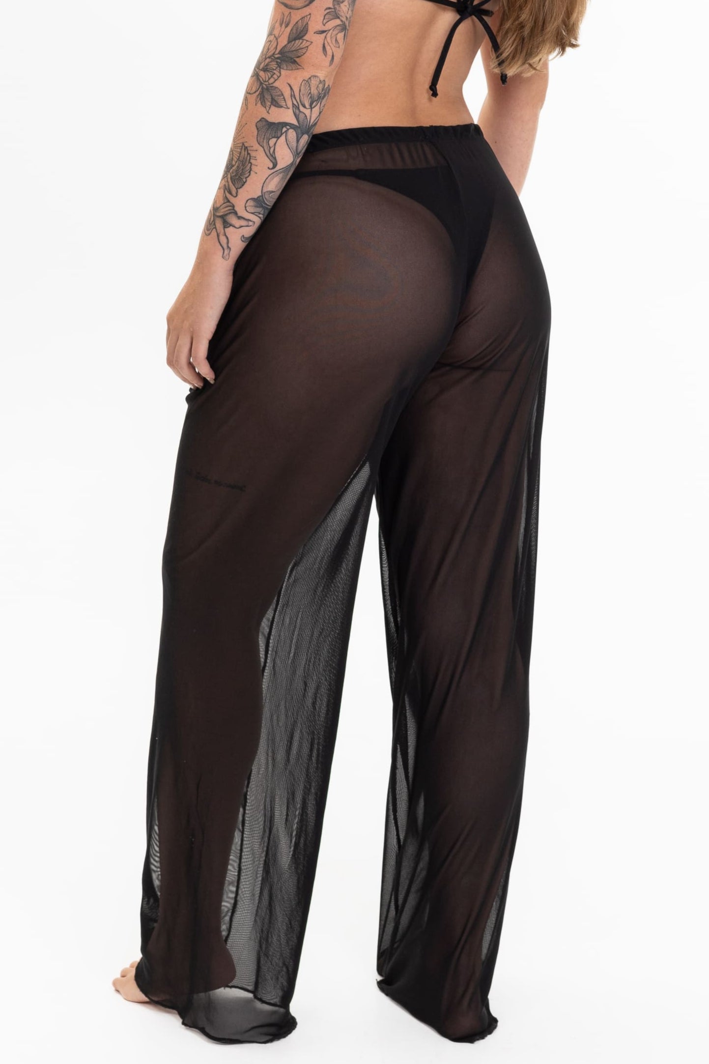 Calça Transparente Tule com Elastano