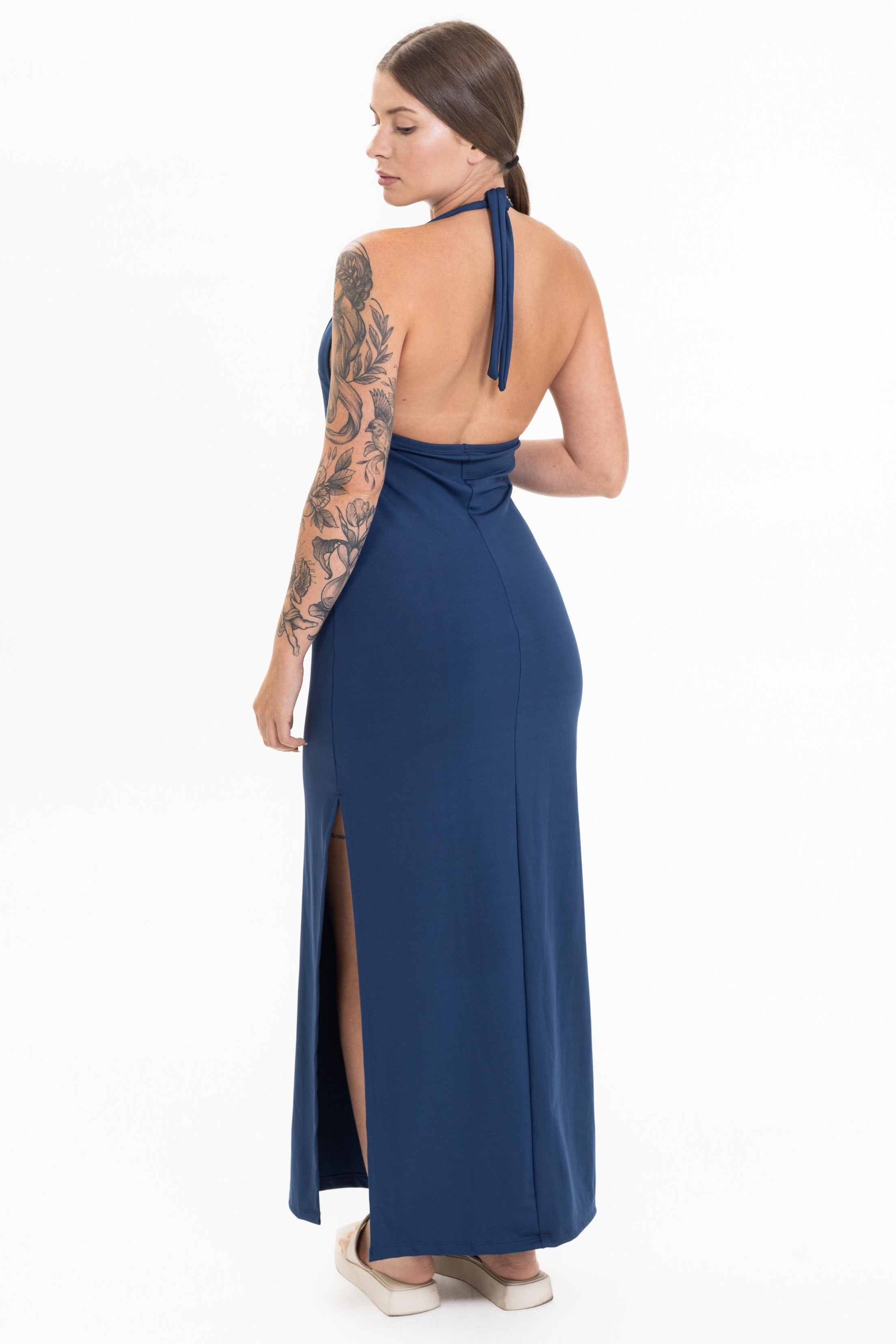 Vestido Decote nas Costas Longo