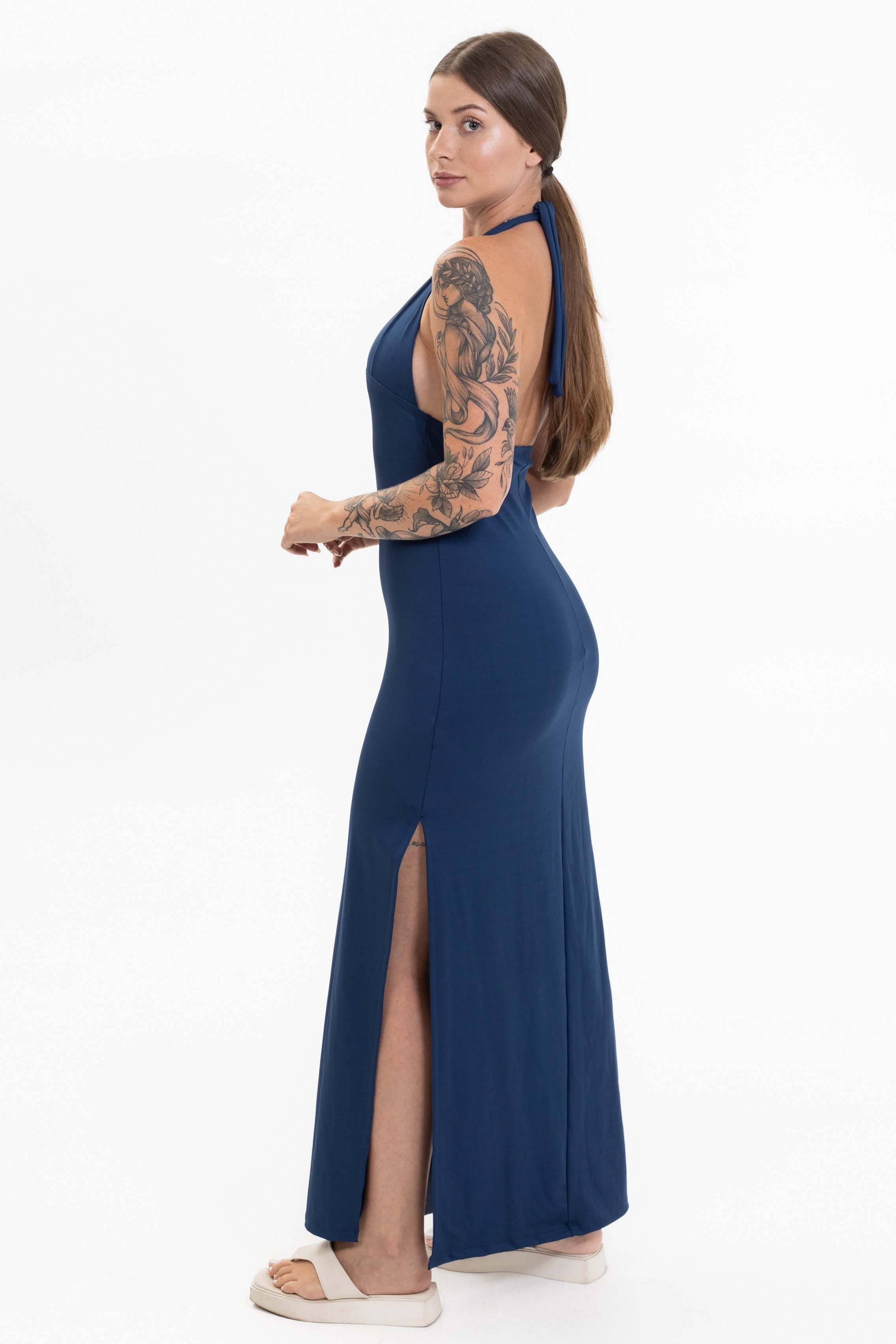 Vestido Decote nas Costas Longo