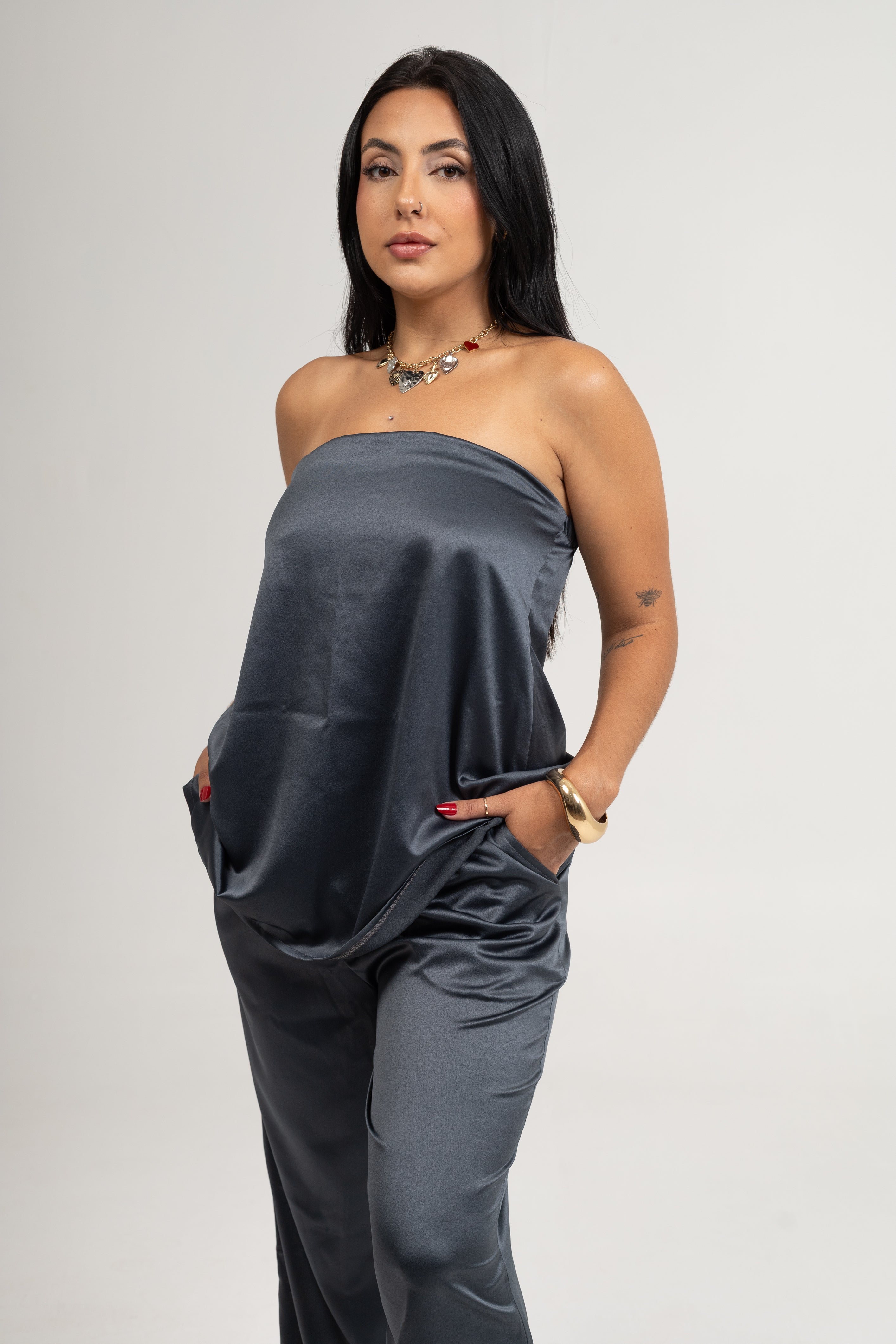 Top Clair Cinza Chumbo