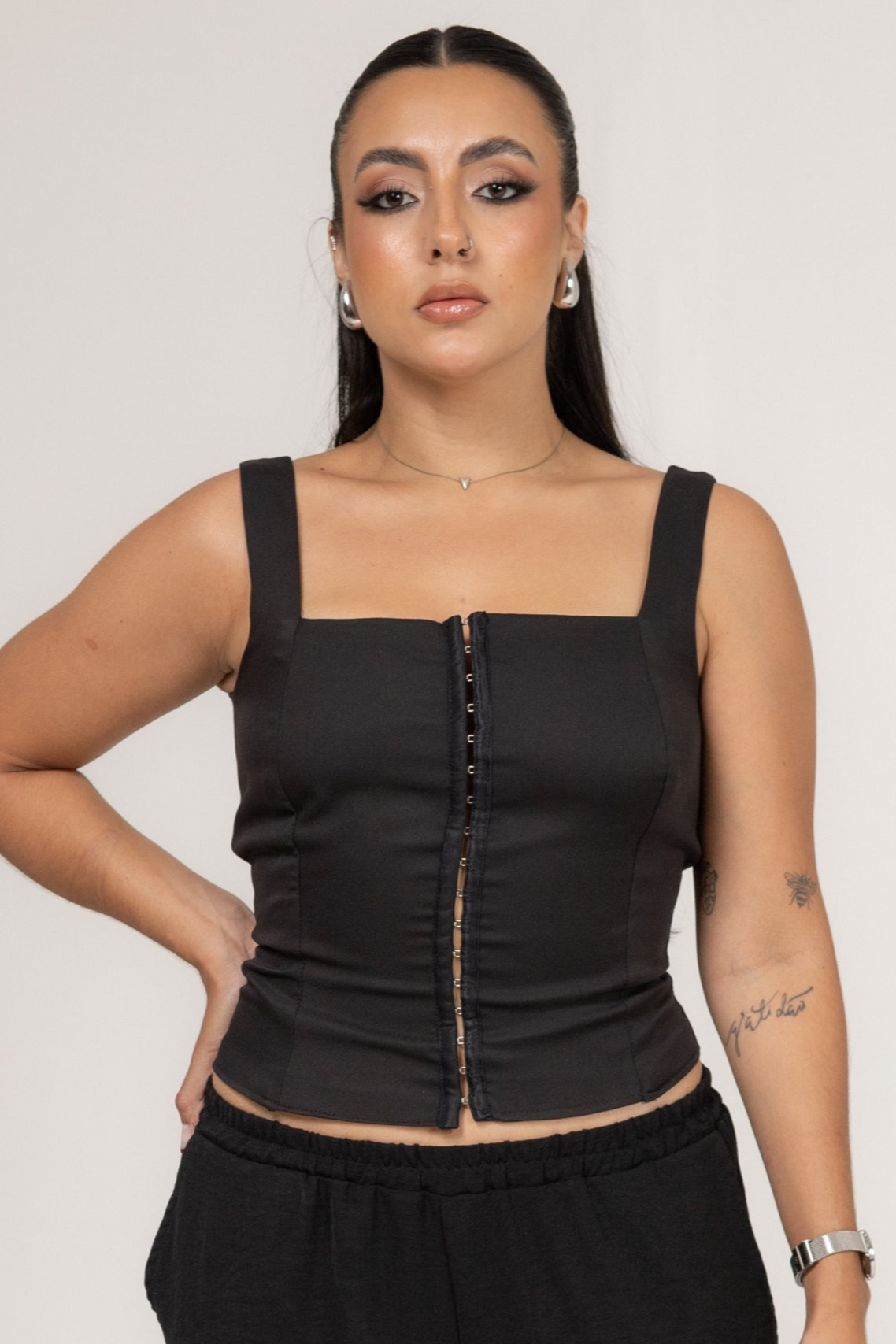 Corset Fechos Preto