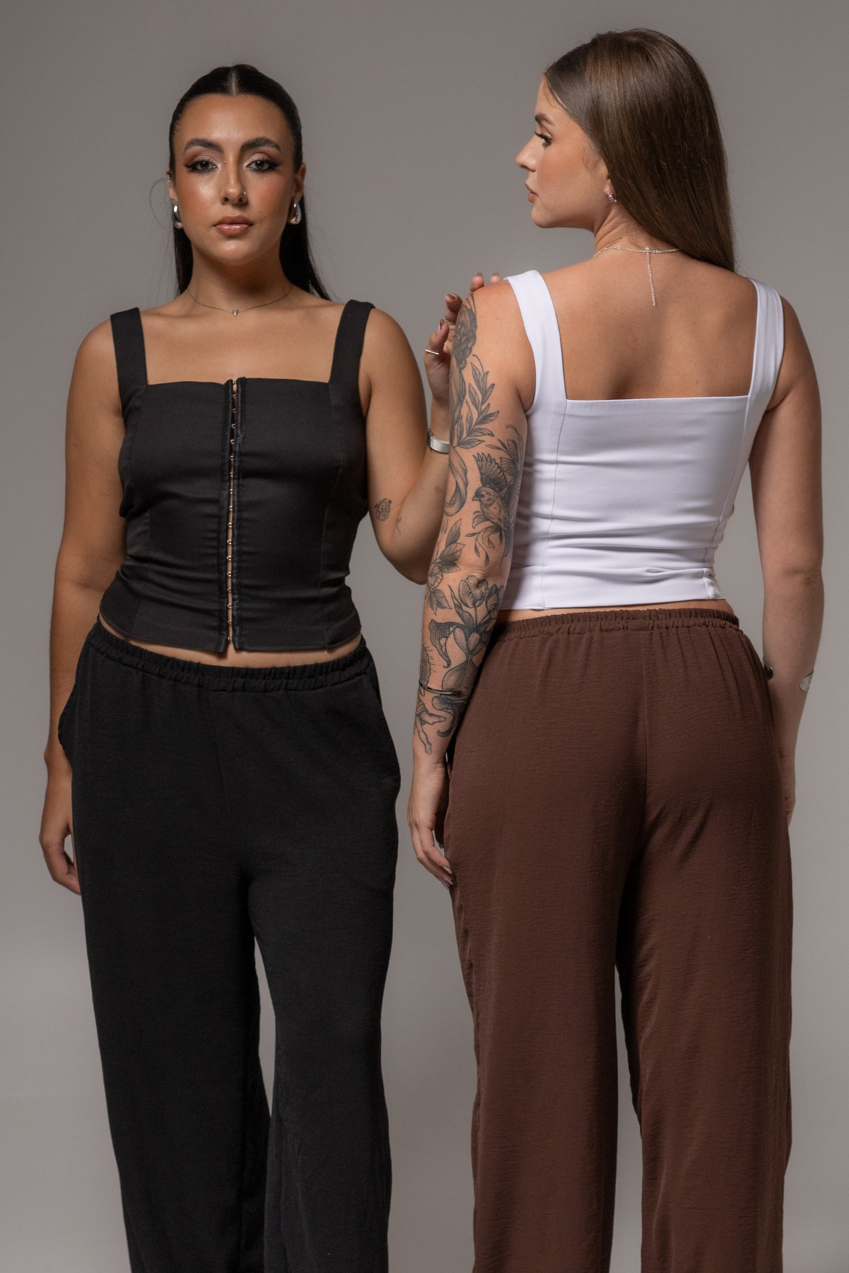 Combo Corset Alfaiataria – Preto & Branco
