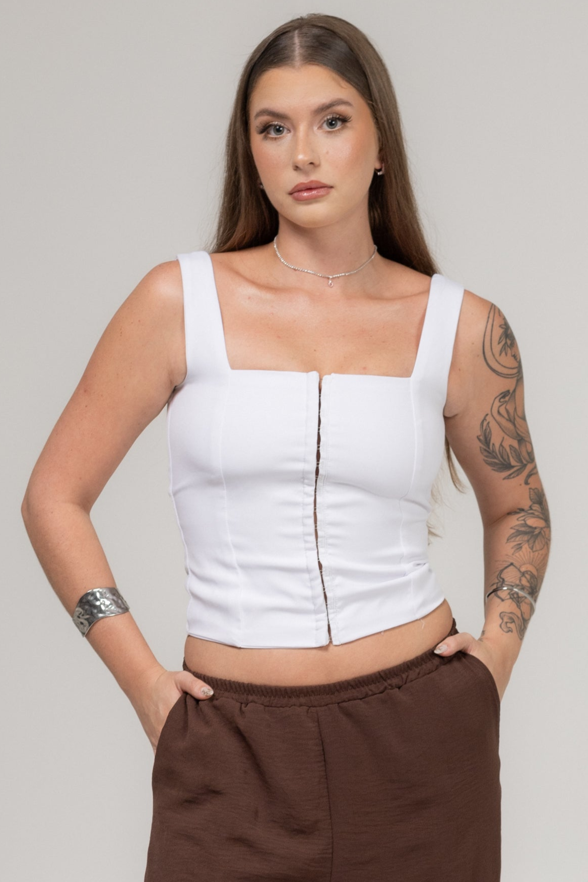 Corset Fechos Branco