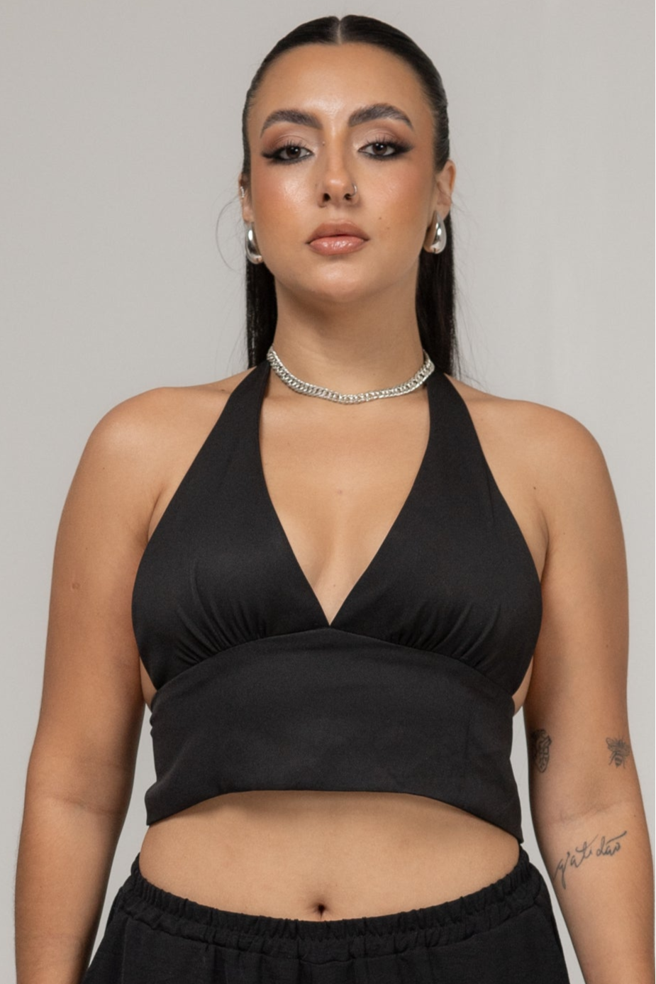 Cropped Frente Única Preto