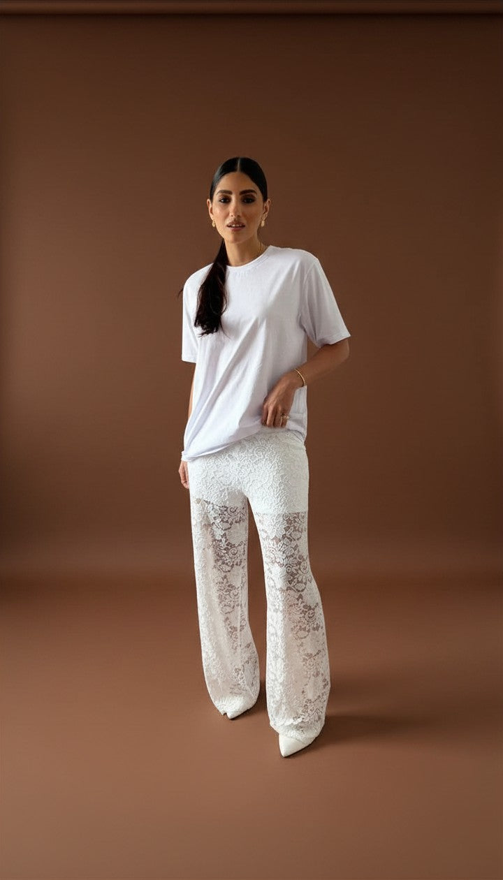 Calça Renda Branca
